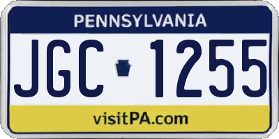PA license plate JGC1255