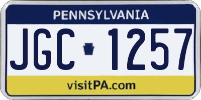 PA license plate JGC1257