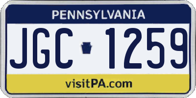 PA license plate JGC1259