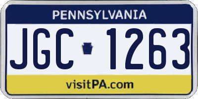 PA license plate JGC1263