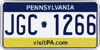 PA license plate JGC1266