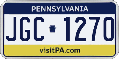 PA license plate JGC1270