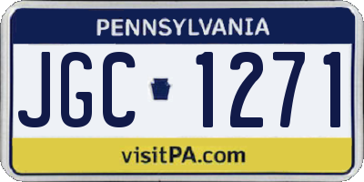 PA license plate JGC1271