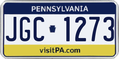 PA license plate JGC1273