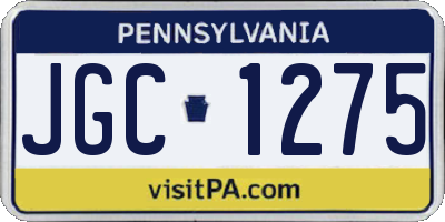 PA license plate JGC1275