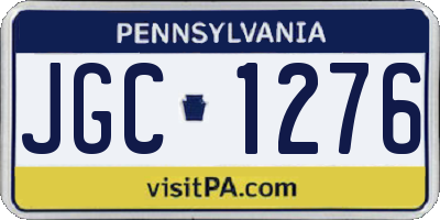 PA license plate JGC1276