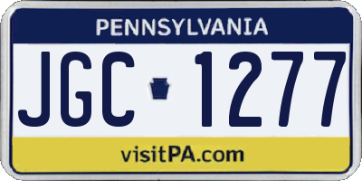 PA license plate JGC1277