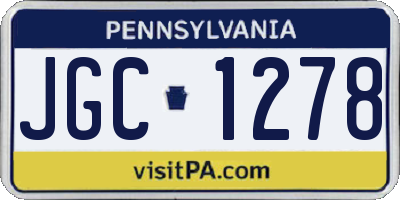 PA license plate JGC1278