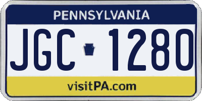 PA license plate JGC1280