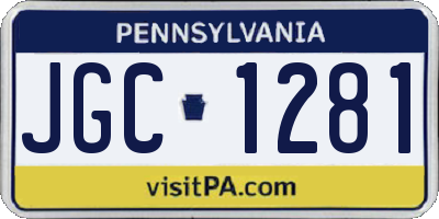 PA license plate JGC1281