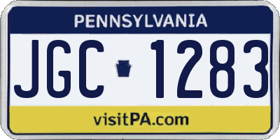 PA license plate JGC1283