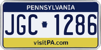 PA license plate JGC1286