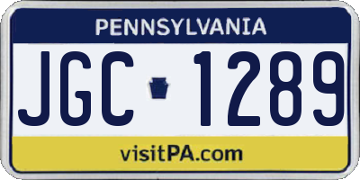 PA license plate JGC1289