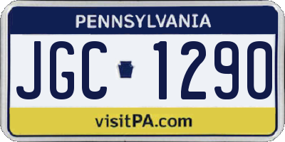 PA license plate JGC1290