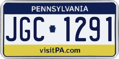 PA license plate JGC1291