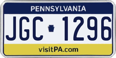 PA license plate JGC1296