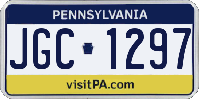 PA license plate JGC1297