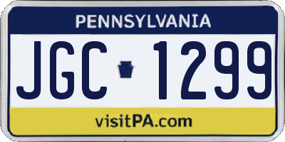 PA license plate JGC1299