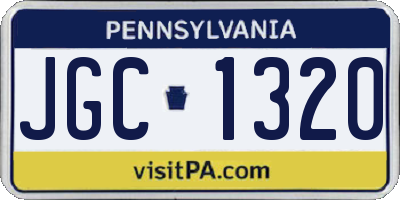 PA license plate JGC1320