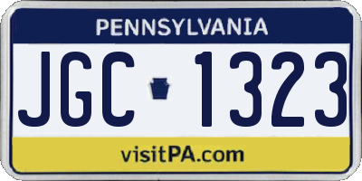 PA license plate JGC1323