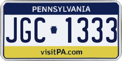 PA license plate JGC1333