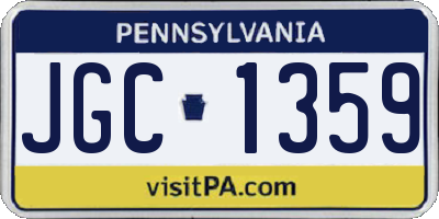 PA license plate JGC1359