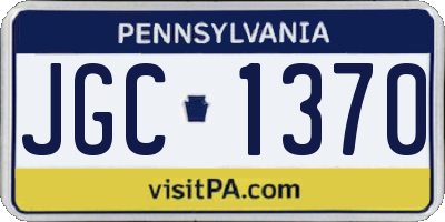 PA license plate JGC1370