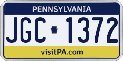 PA license plate JGC1372