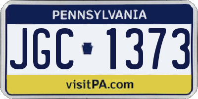 PA license plate JGC1373
