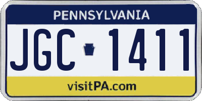 PA license plate JGC1411