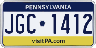 PA license plate JGC1412