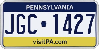 PA license plate JGC1427
