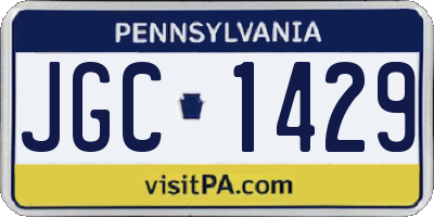 PA license plate JGC1429