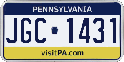 PA license plate JGC1431