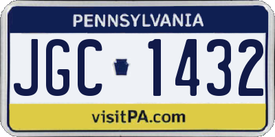 PA license plate JGC1432