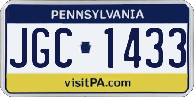 PA license plate JGC1433
