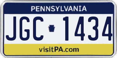 PA license plate JGC1434