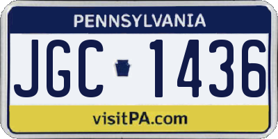 PA license plate JGC1436