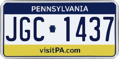 PA license plate JGC1437