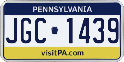PA license plate JGC1439