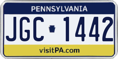 PA license plate JGC1442