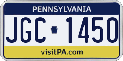 PA license plate JGC1450
