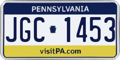 PA license plate JGC1453