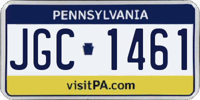 PA license plate JGC1461