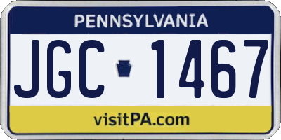 PA license plate JGC1467