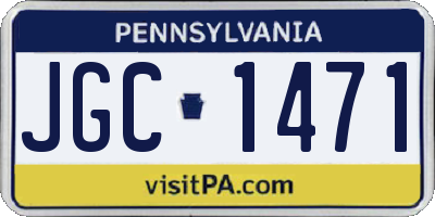 PA license plate JGC1471