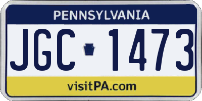 PA license plate JGC1473