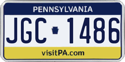 PA license plate JGC1486