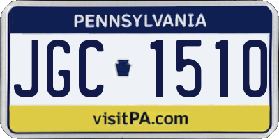 PA license plate JGC1510