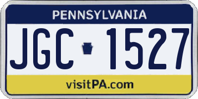 PA license plate JGC1527